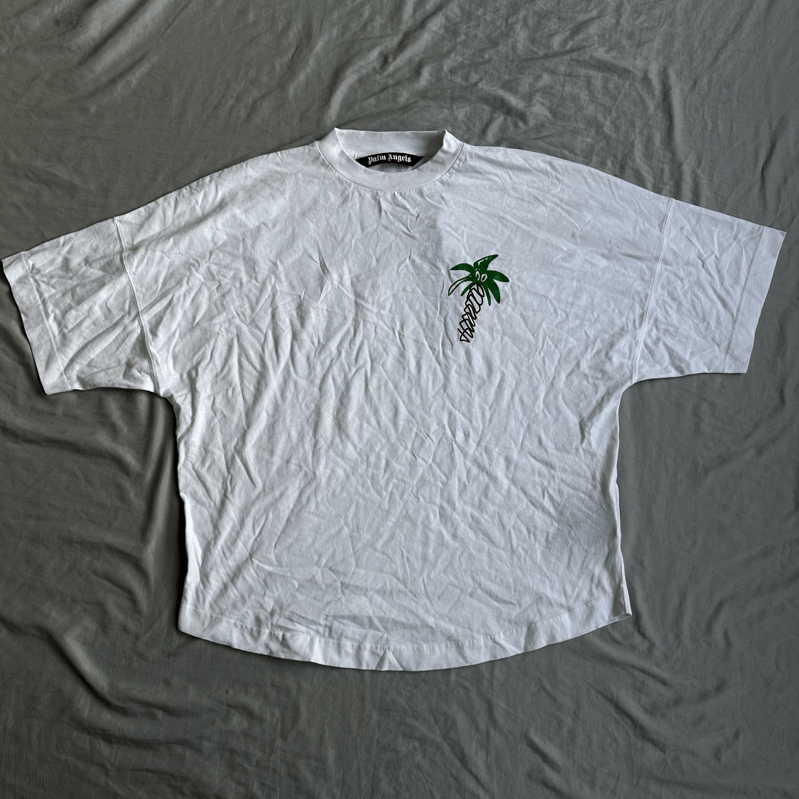 Palm Angels Palm Angels White Shirt With Large Print and Large Palm Tre Size US M / EU 48-50 / 2 - 2 Thumbnail