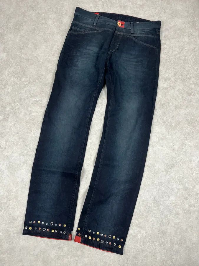 Marithe + Francois Girbaud SS2013 Marithé + François Girbaud Navy Blue Studded Denim Jeans Size US 32 / EU 48 - 5 Thumbnail