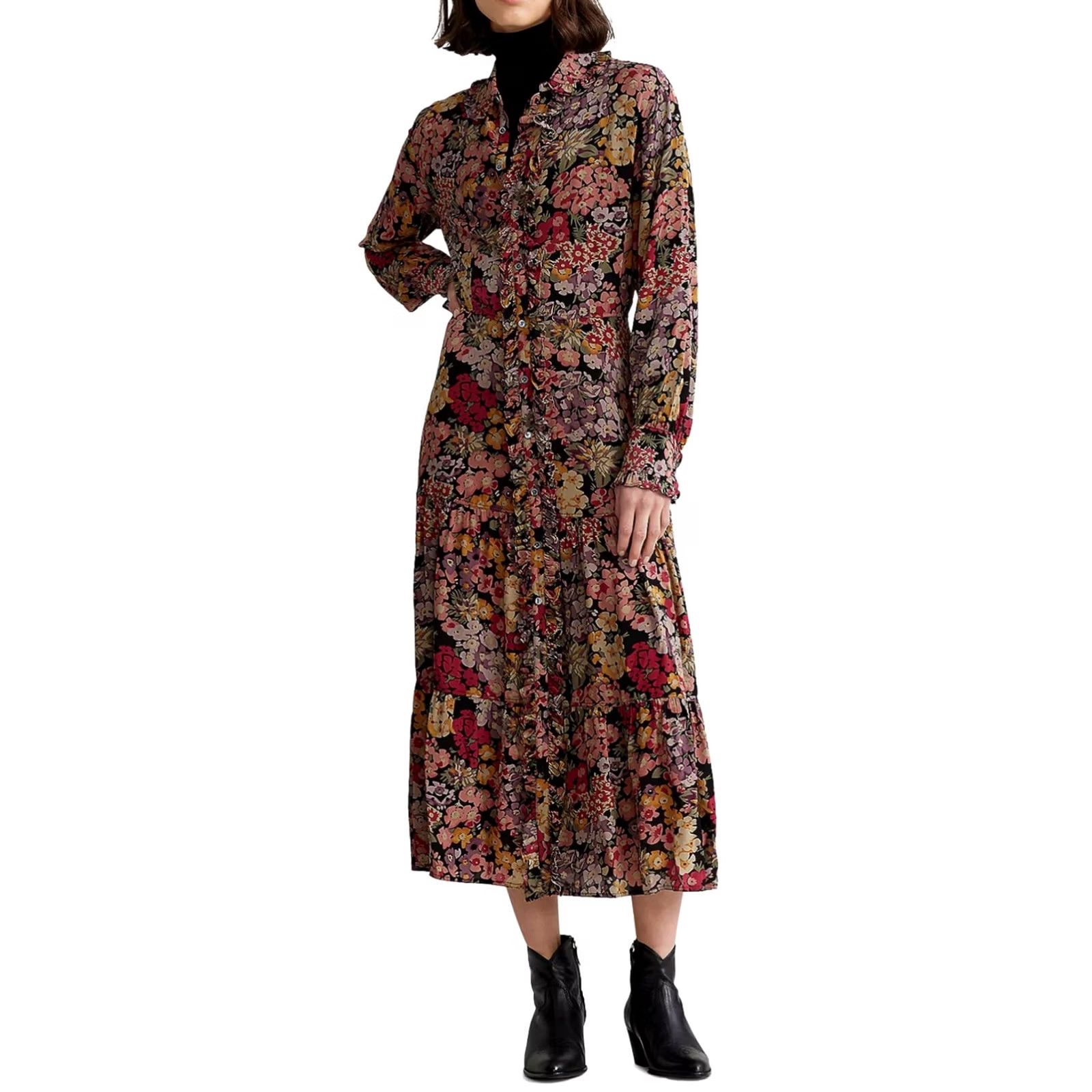 Polo Ralph Lauren Polo Ralph Lauren Polo Ralph Lauren Primrose Floral Print Tiered A-Line Dress Dress Multicolor Floral 00 NWT Womens Long 00 Floral Size XXS / US 00 / IT 34 - 2 Thumbnail