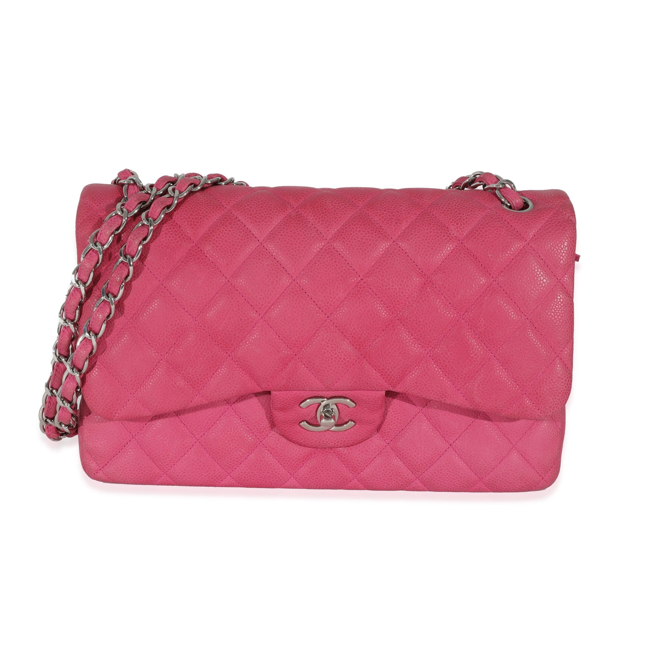 HOT Chanel Pink Matte Caviar Jumbo Classic Double Flap Bag