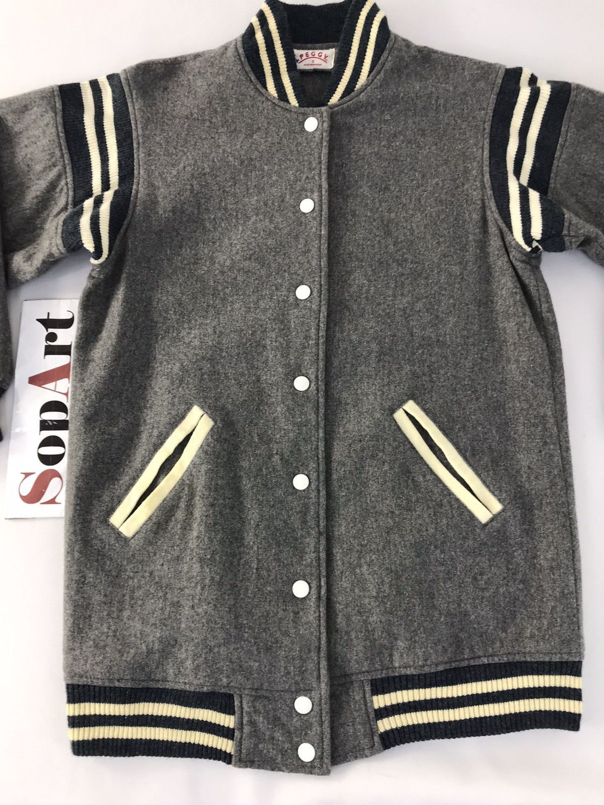 Japanese Brand × Vintage Vintage Peggy Varsity Jacket Woll Snap Button Up Size US S / EU 44-46 / 1 - 3 Thumbnail