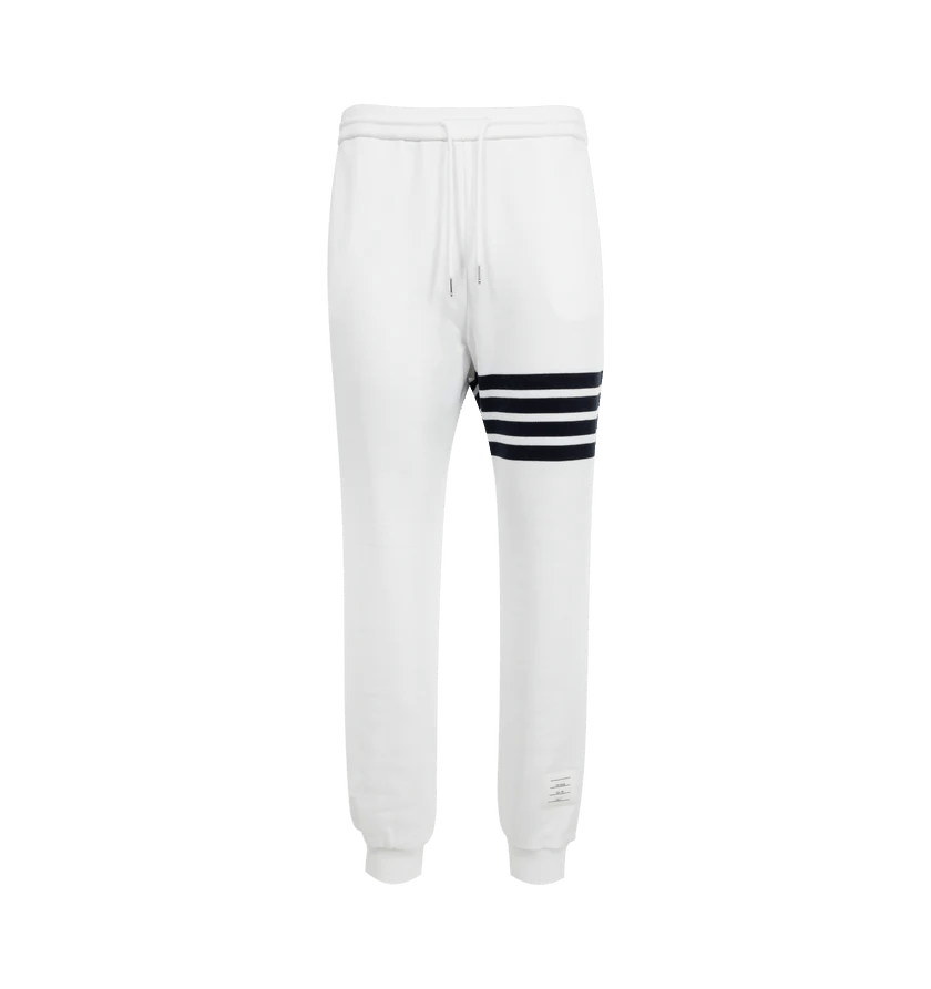 Thom Browne o1h1sh11225 Classic Loopback 4-Bar Sweatpantsin White/Navy Size US 38 / EU 54 - 1 Thumbnail