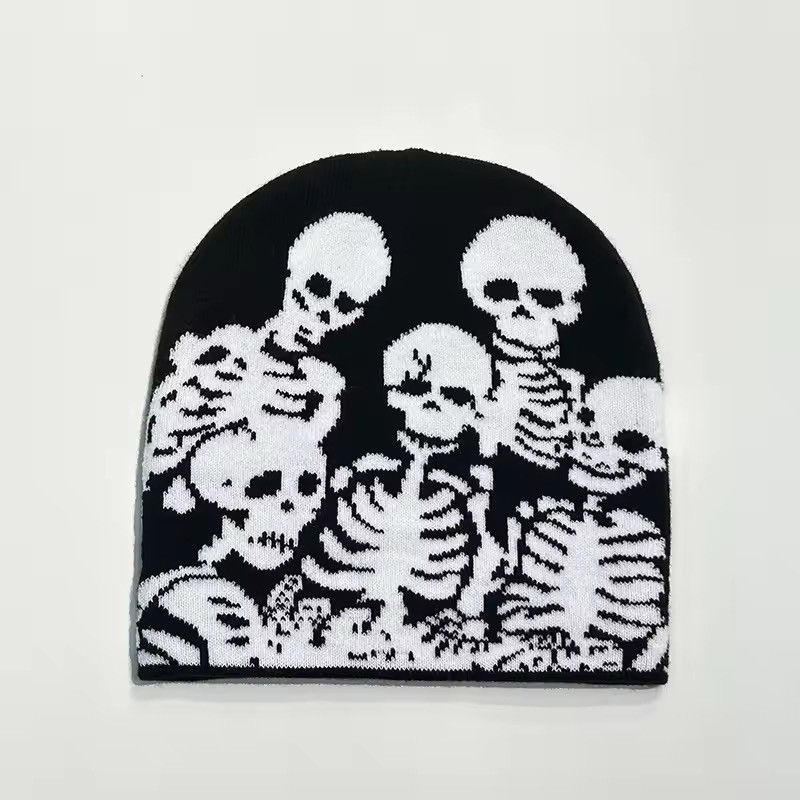 Japanese Brand Skeleton Graphic Beanie Size ONE SIZE - 3 Thumbnail
