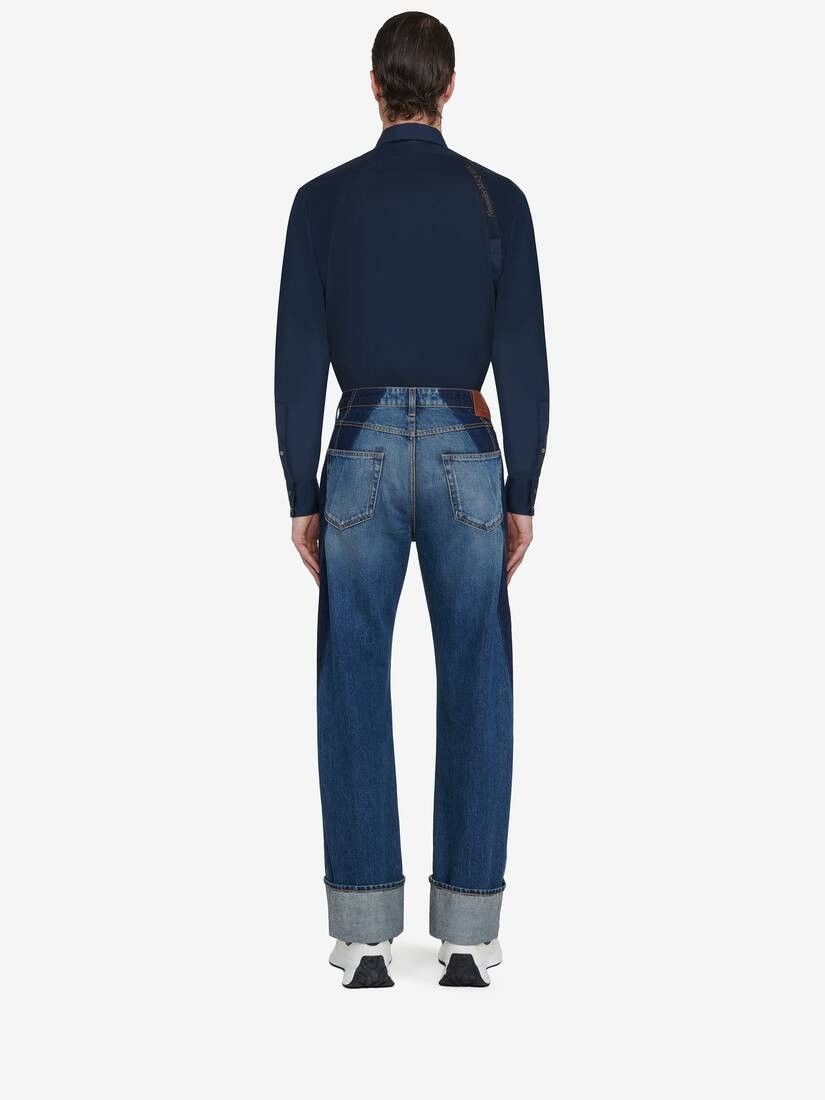 Alexander McQueen o1w1db10725 Selvedge Tape Harness Shirt in Ink Blue Size US XL / EU 56 / 4 - 5 Thumbnail