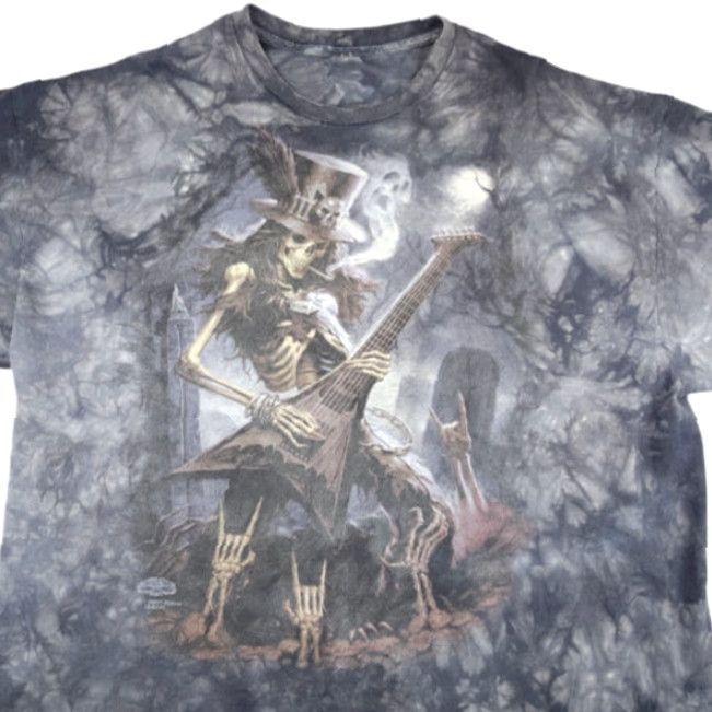 Vintage VINTAGE Skulbone Skeleton Rocker T Shirt Mens 3XL Gray Cotton Crew Neck Short Sleeve Band Y2K Play Dead James Ryman Artist Size US XXL / EU 58 / 5 - 2 Thumbnail