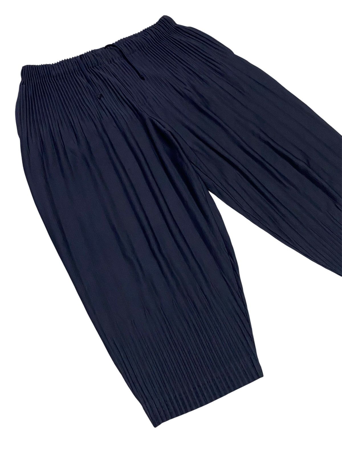 Issey Miyake Homme Plisse Issey Miyake Blue Black Pleated Cropped Pants Size US 34 / EU 50 - 23 Thumbnail