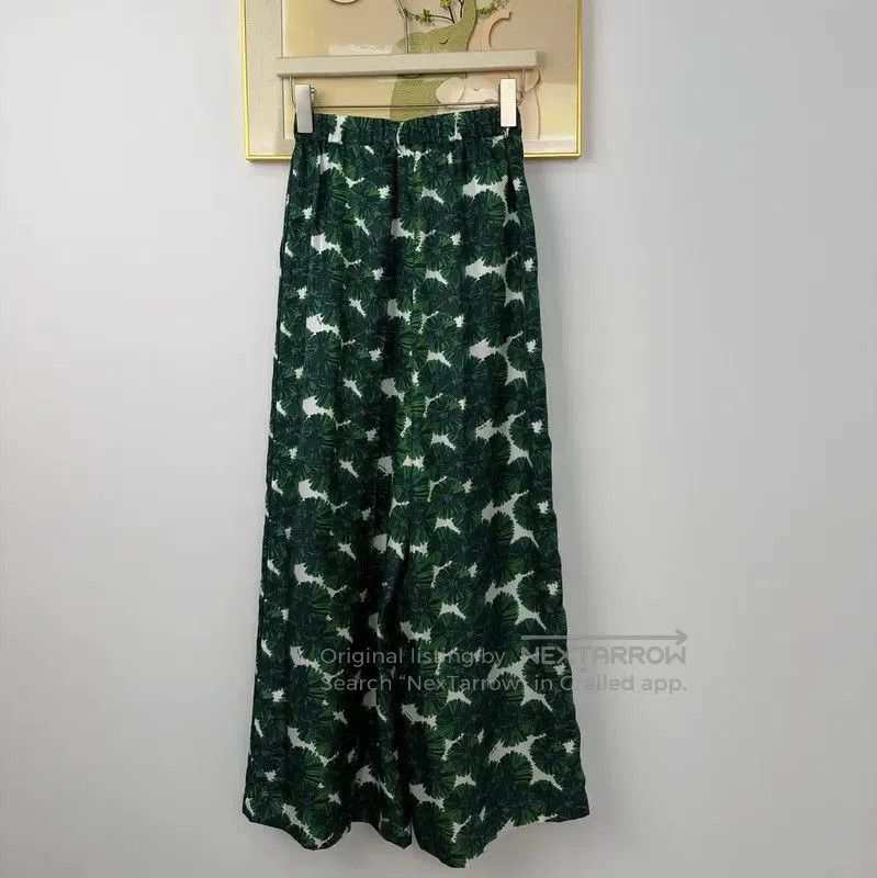 Max Mara MaxMara Green Silk Printed Casual Pants . Size 22" - 2 Thumbnail