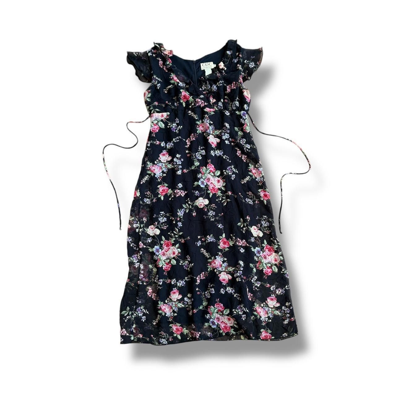 Designer 90s Floral Midi Dress Size XL / US 12-14 / IT 48-50 - 1 Thumbnail