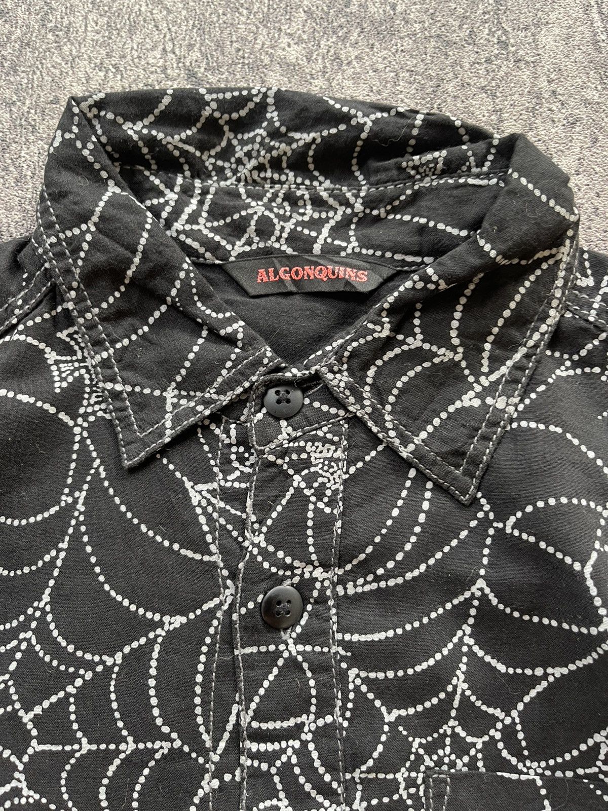 Japanese Brand Y2K Algonquins skull spider webs shirt Size US M / EU 48-50 / 2 - 5 Thumbnail