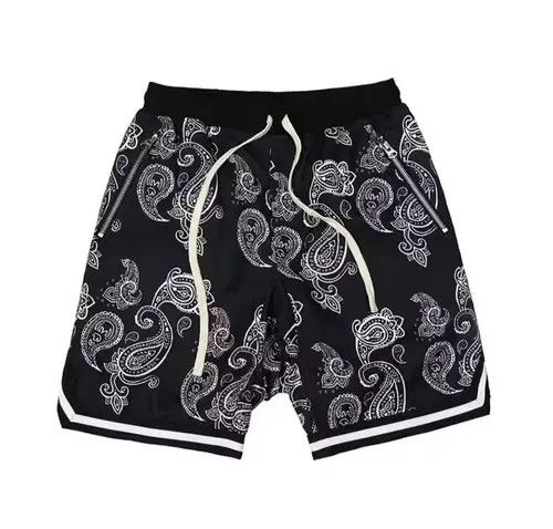 Japanese Brand 20AW Indigo Union Japan Black Bandana Paisley Jersey Shorts Size US 32 / EU 48 - 1 Thumbnail