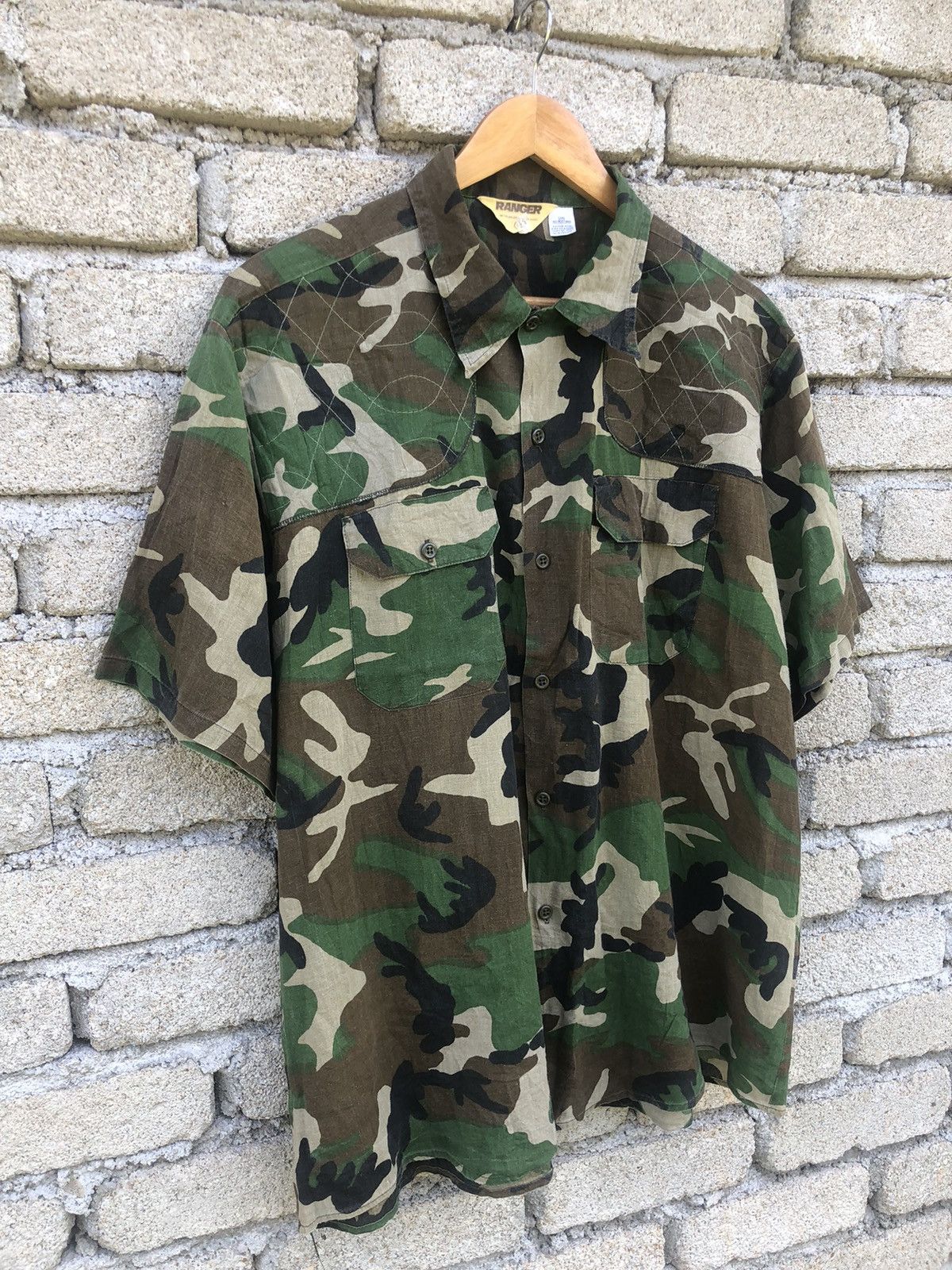 Vintage Vintage 80s Ranger Camo Army Button Up Shirts Size US XXL / EU 58 / 5 - 3 Thumbnail