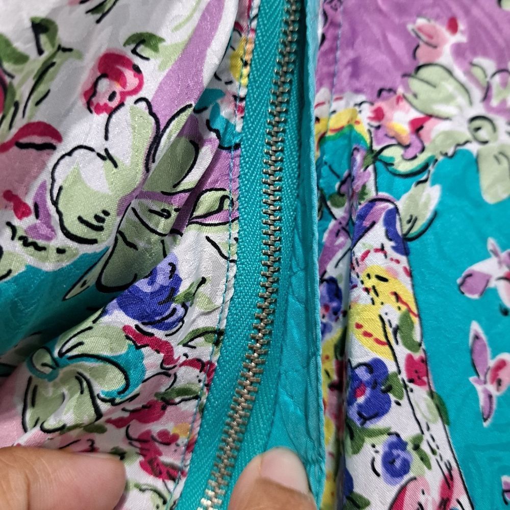 Other Vintage Mureli Floral Print Silk Studded Zip-Up Oversized Li Size S / US 4 / IT 40 - 13 Thumbnail