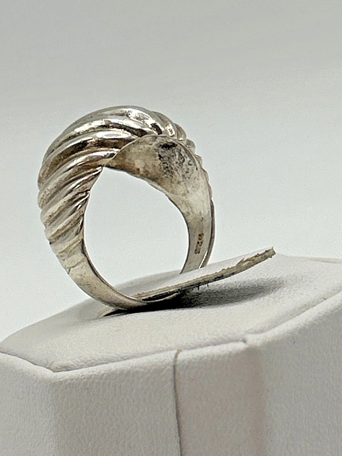 Sterling Silver 925 Vintage Sterling Silver Ring Size 6.75 Brutalist Modern Size ONE SIZE - 4 Thumbnail