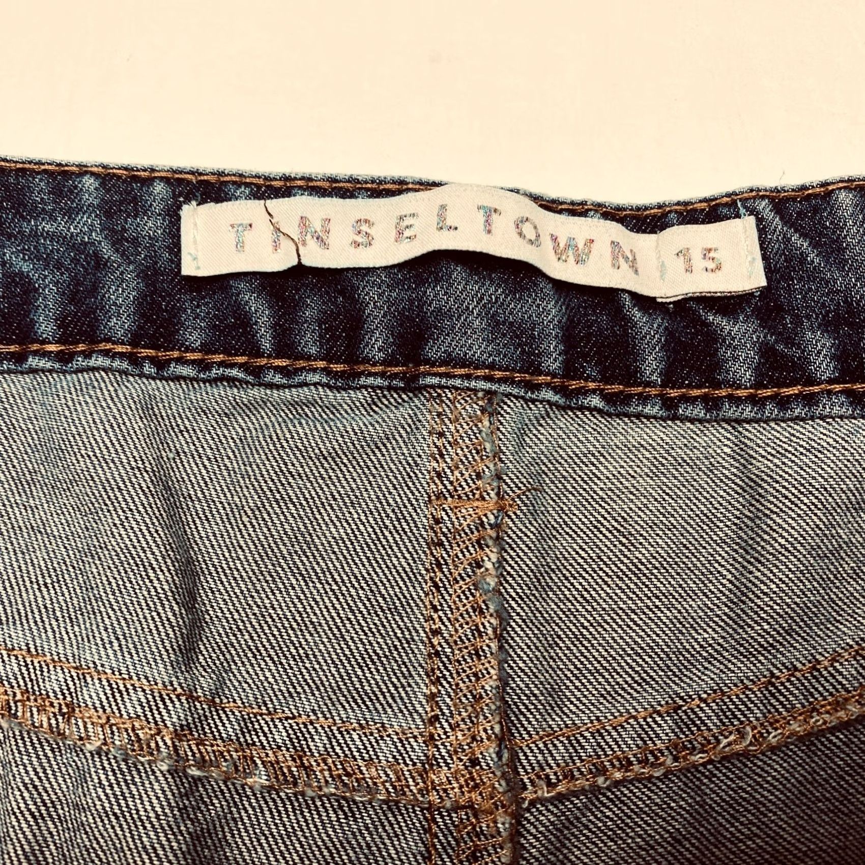 Vintage NWT Tinseltown Jeans Womens 15/32 Blue High Waist Wide Leg Cuffed Hem Denim Size 36" / US 14 / IT 50 - 5 Thumbnail