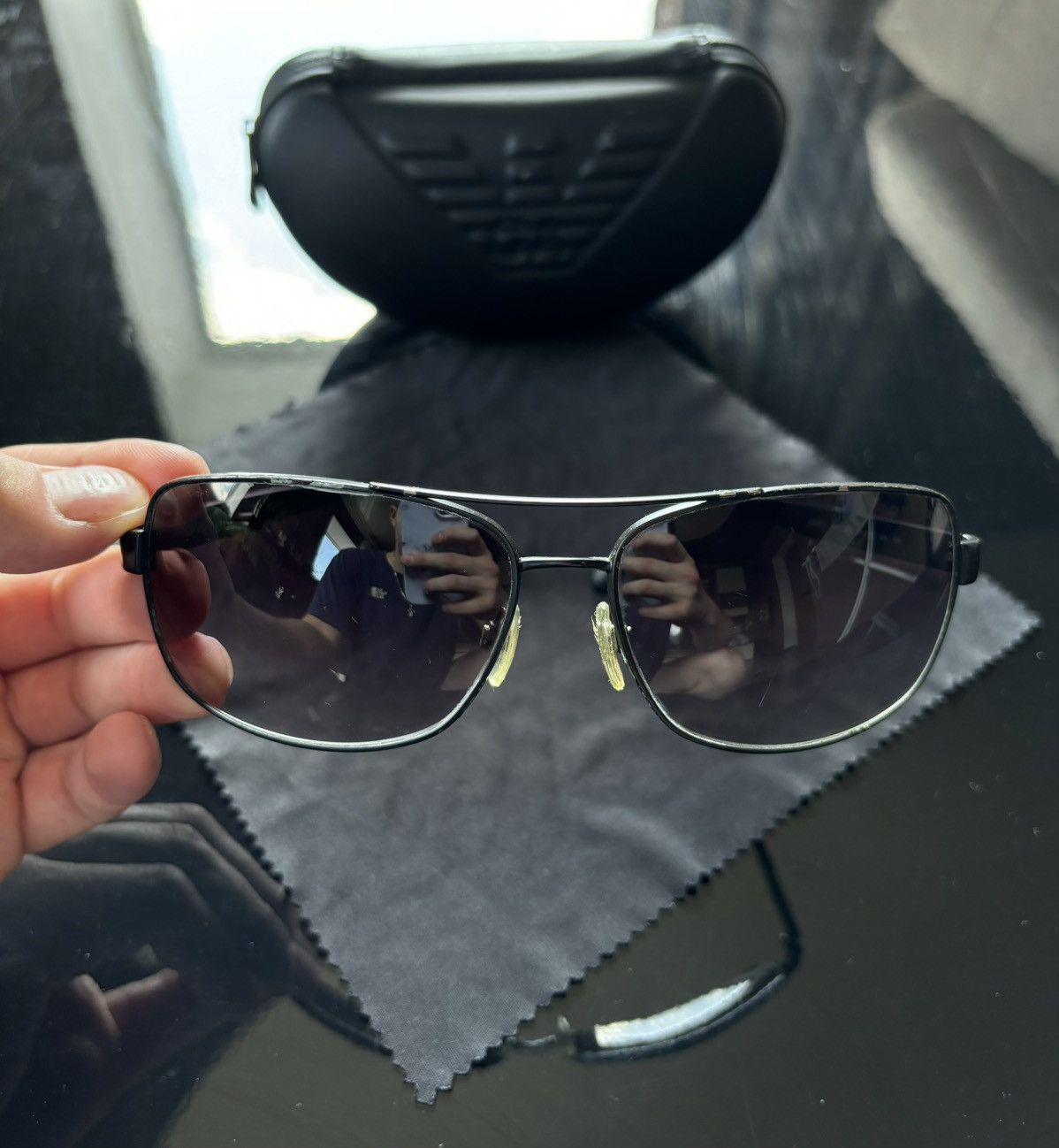 Emporio Armani × Giorgio Armani × Vintage Giorgio Armani AR 6011 3001/8G Aviator Sunglasses Size ONE SIZE - 3 Thumbnail