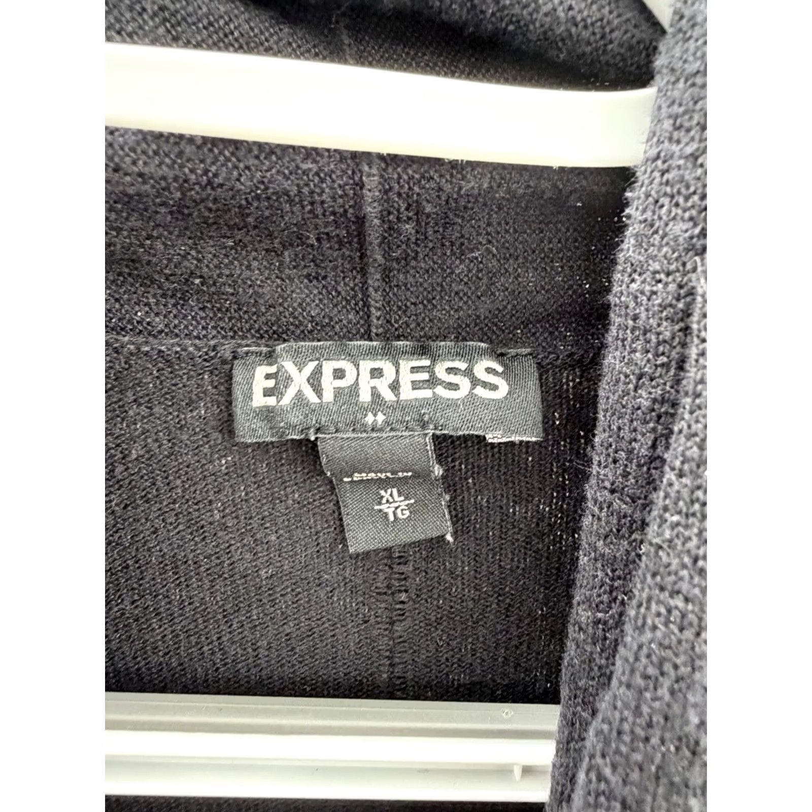 Express Express Womens Sweater Cardigan Size XL Black Long Sleeve Open Front Size XL / US 12-14 / IT 48-50 - 5 Thumbnail