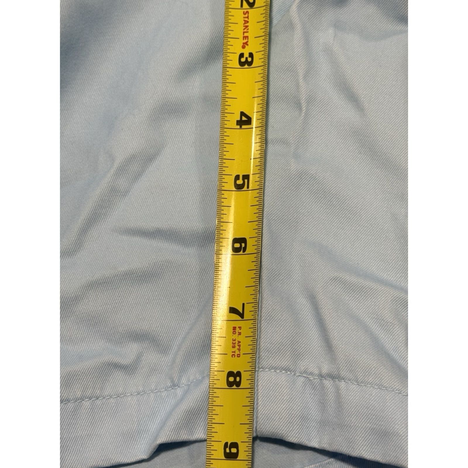 Peter Millar PETER MILLAR Men's Chino Shorts 36 Tarheel Blue Solid Regular Fit Flat Front Size US 36 / EU 52 - 3 Thumbnail