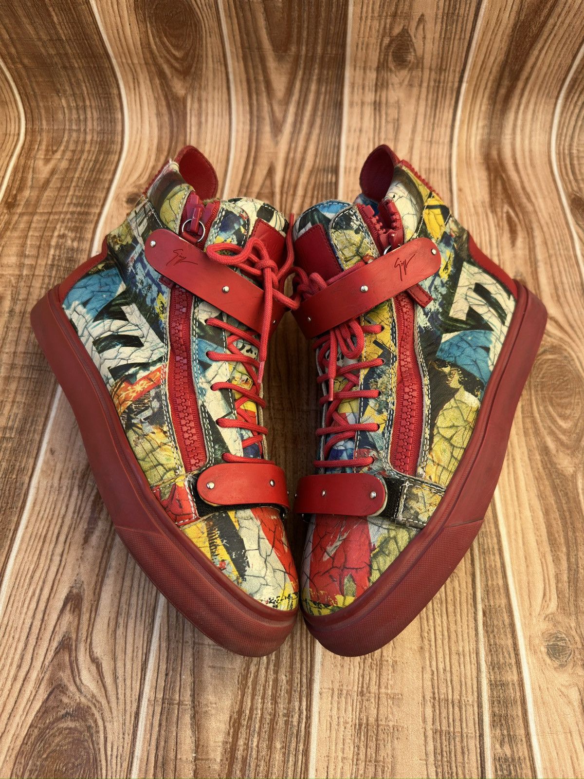 Giuseppe Zanotti Giuseppe Zanotti Denny Neon High Top Sneaker Size US 9 / EU 42 - 5 Thumbnail
