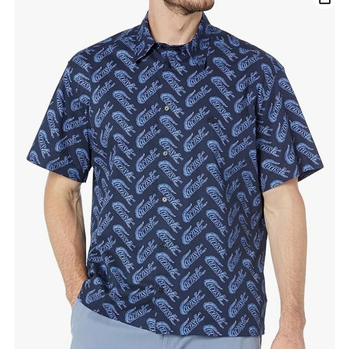 Lacoste Lacoste Short Sleeve Relax Button Shirt Lighthouse Blue M/L Size US L / EU 52-54 / 3 - 1 Thumbnail