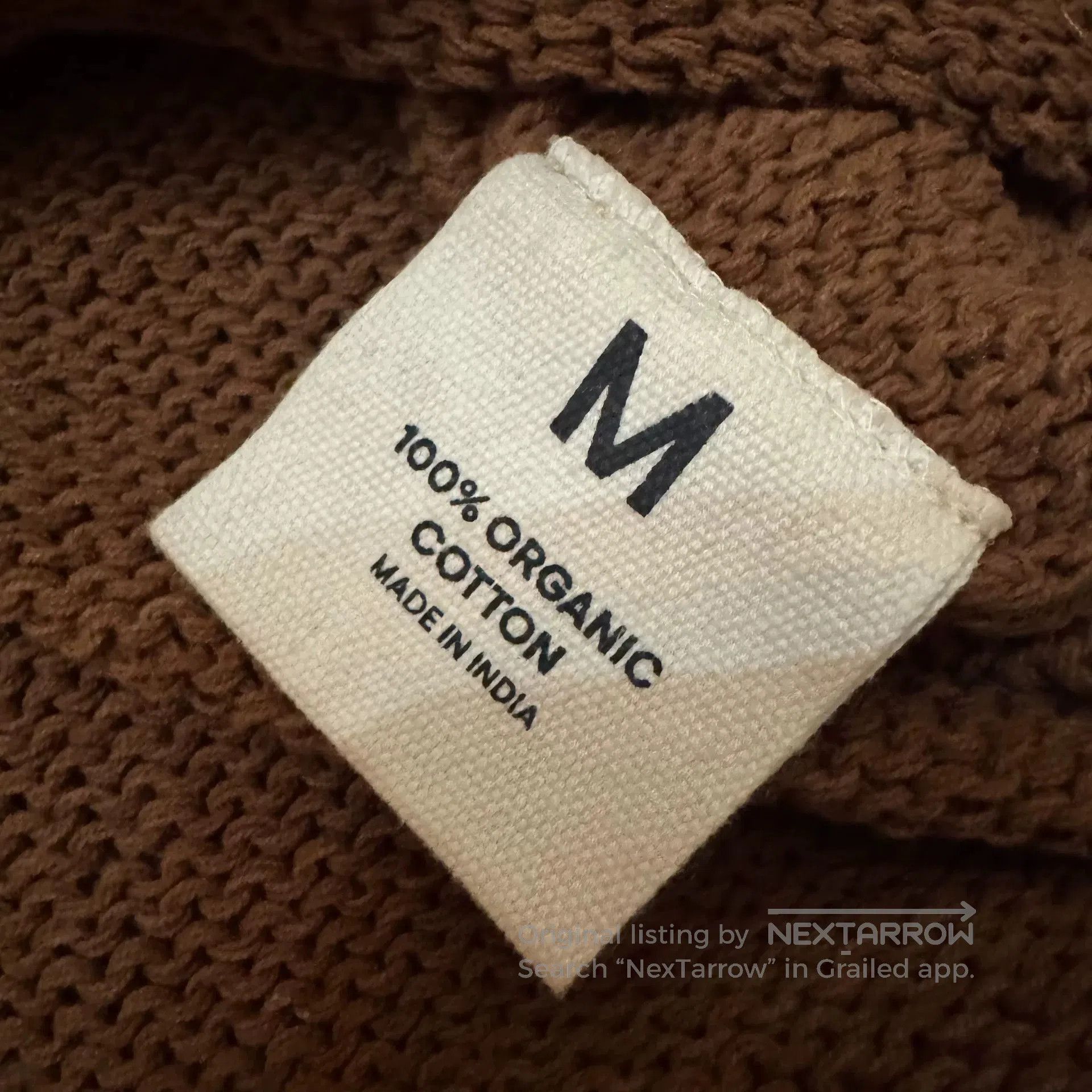 Story Mfg. brown knit cardigan with vegetable pattern. Size M / US 6-8 / IT 42-44 - 4 Thumbnail