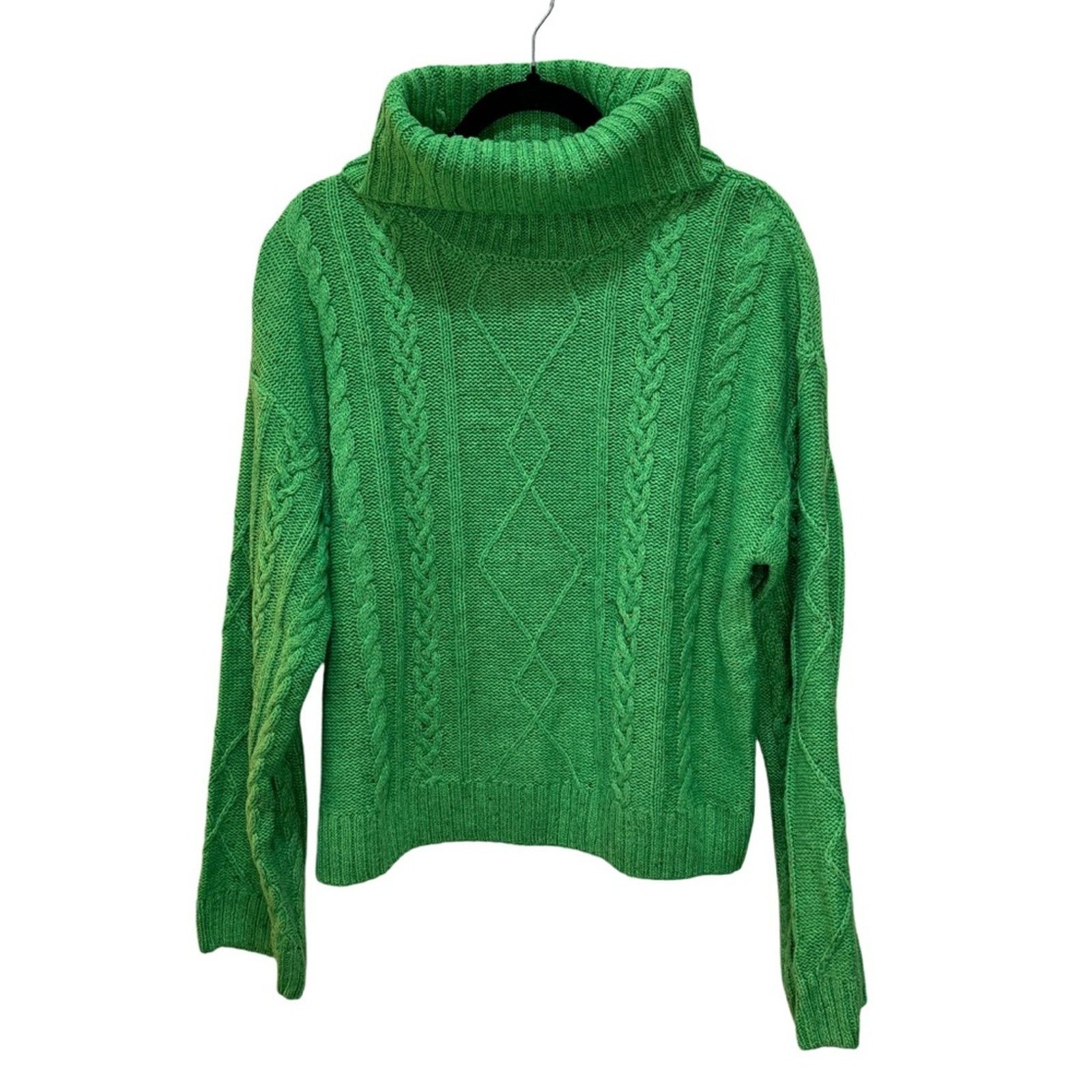 Sanctuary Sanctuary Mod Cable Sweater - Electric Green Size L Size L / US 10 / IT 46 - 4 Thumbnail