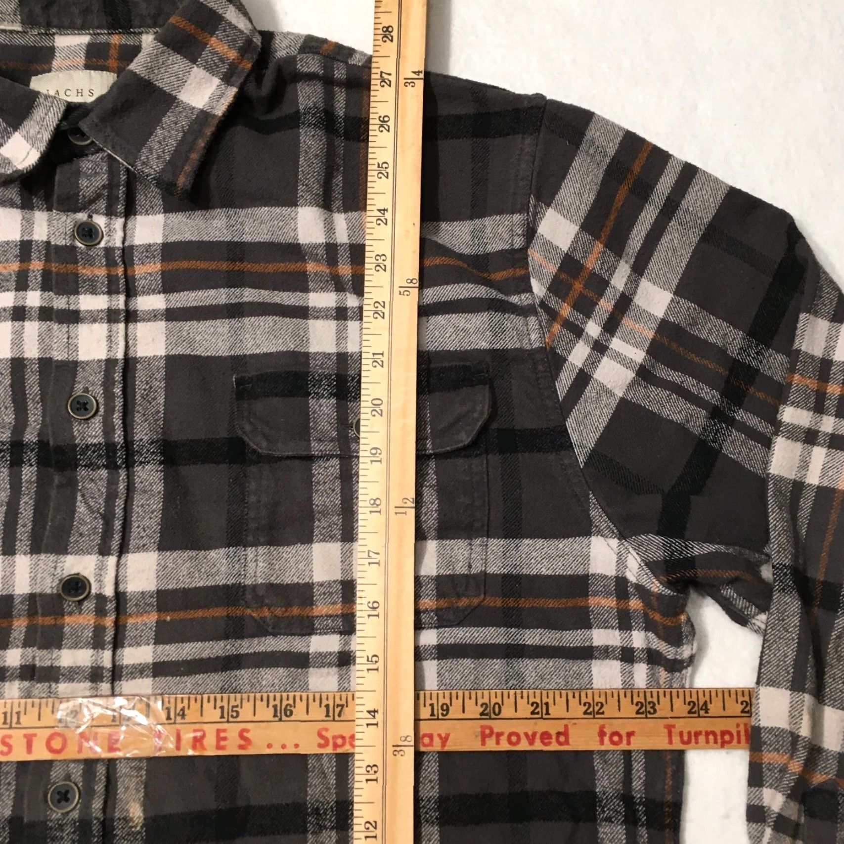 Vintage Jachs Men's Shirt Plaid Long Sleeve Heavyweight Flannel Button Up Shacket XL Gray Cotton Size US XL / EU 56 / 4 - 6 Thumbnail