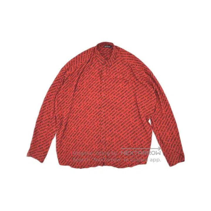 Balenciaga Balenciaga Logo Print Long Sleeve Shirt in Red. Size US M / EU 48-50 / 2 - 2 Thumbnail