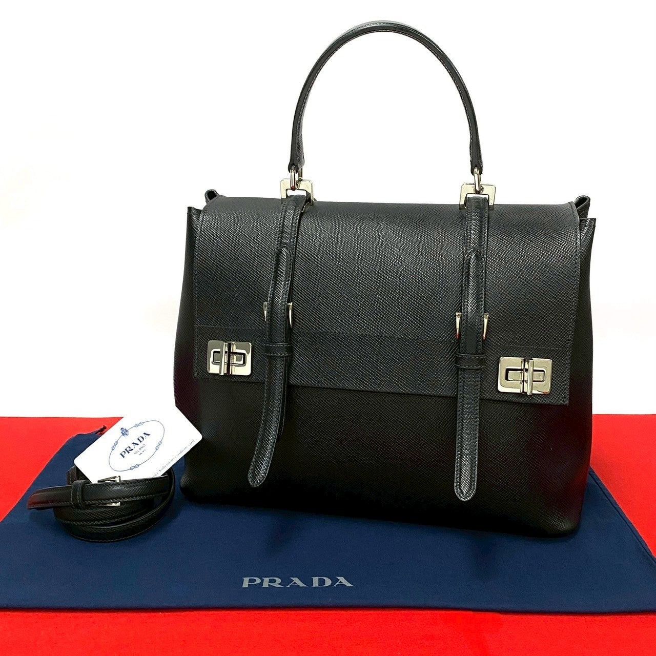 Prada Prada Shoulder Bag Black Leather Size ONE SIZE - 1 Thumbnail