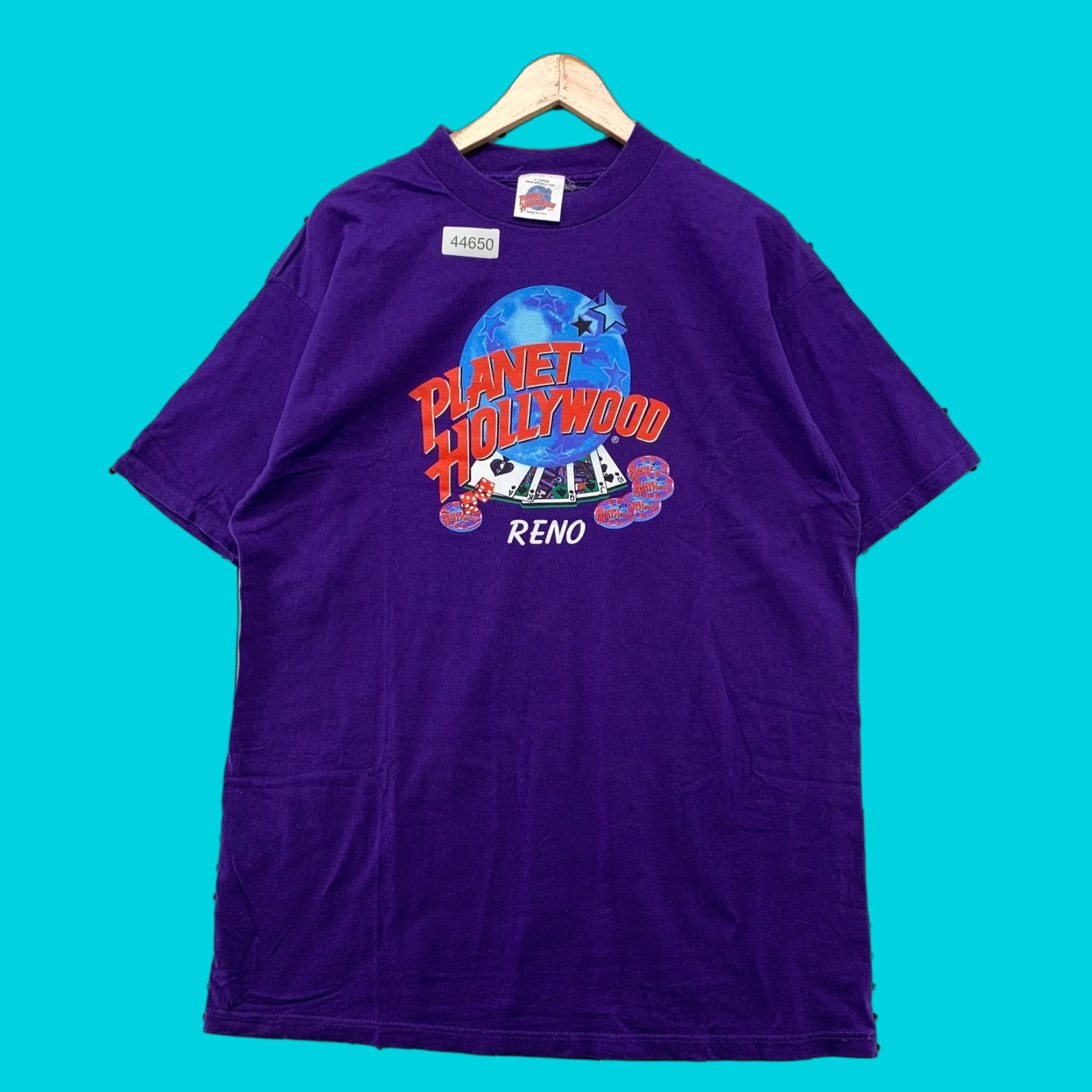Planet Hollywood VINTAGE Planet Hollywood Shirt Mens XL Purple 90s Graphic Made USA Size US XL / EU 56 / 4 - 1 Thumbnail