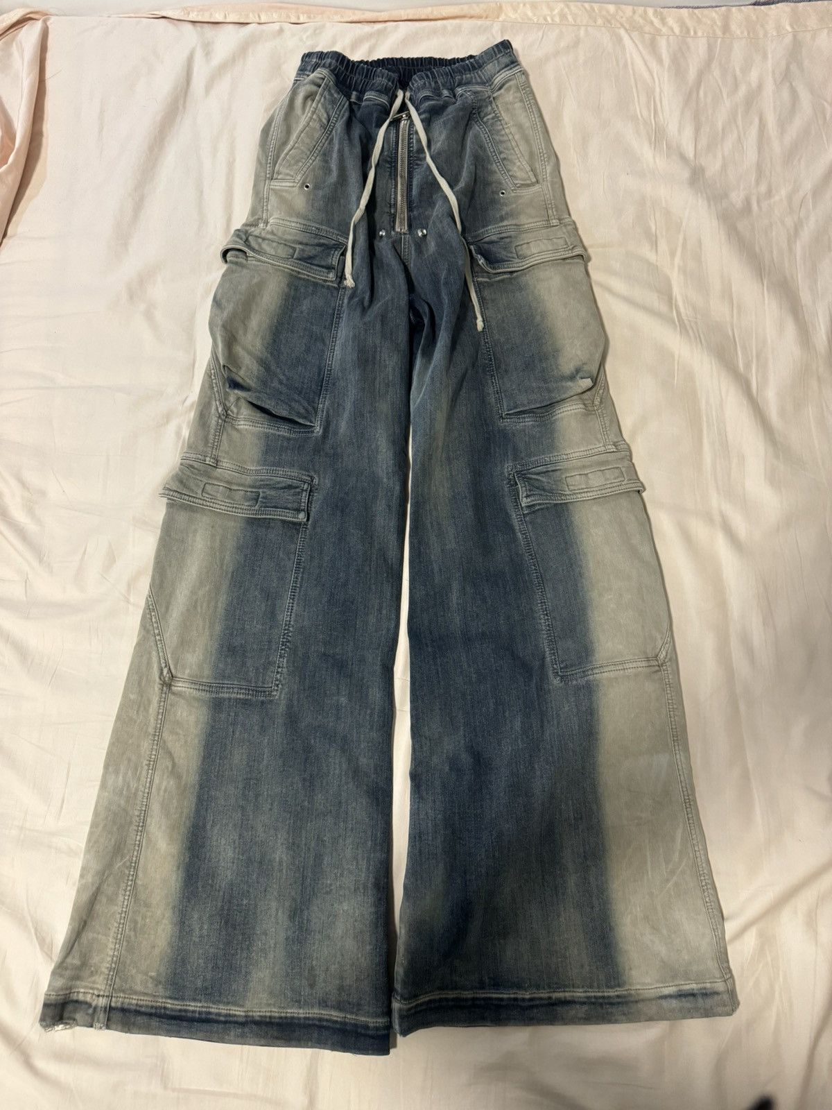 Rick Owens Double Jumbo Cargo Belas Pants Mineral Colorwash