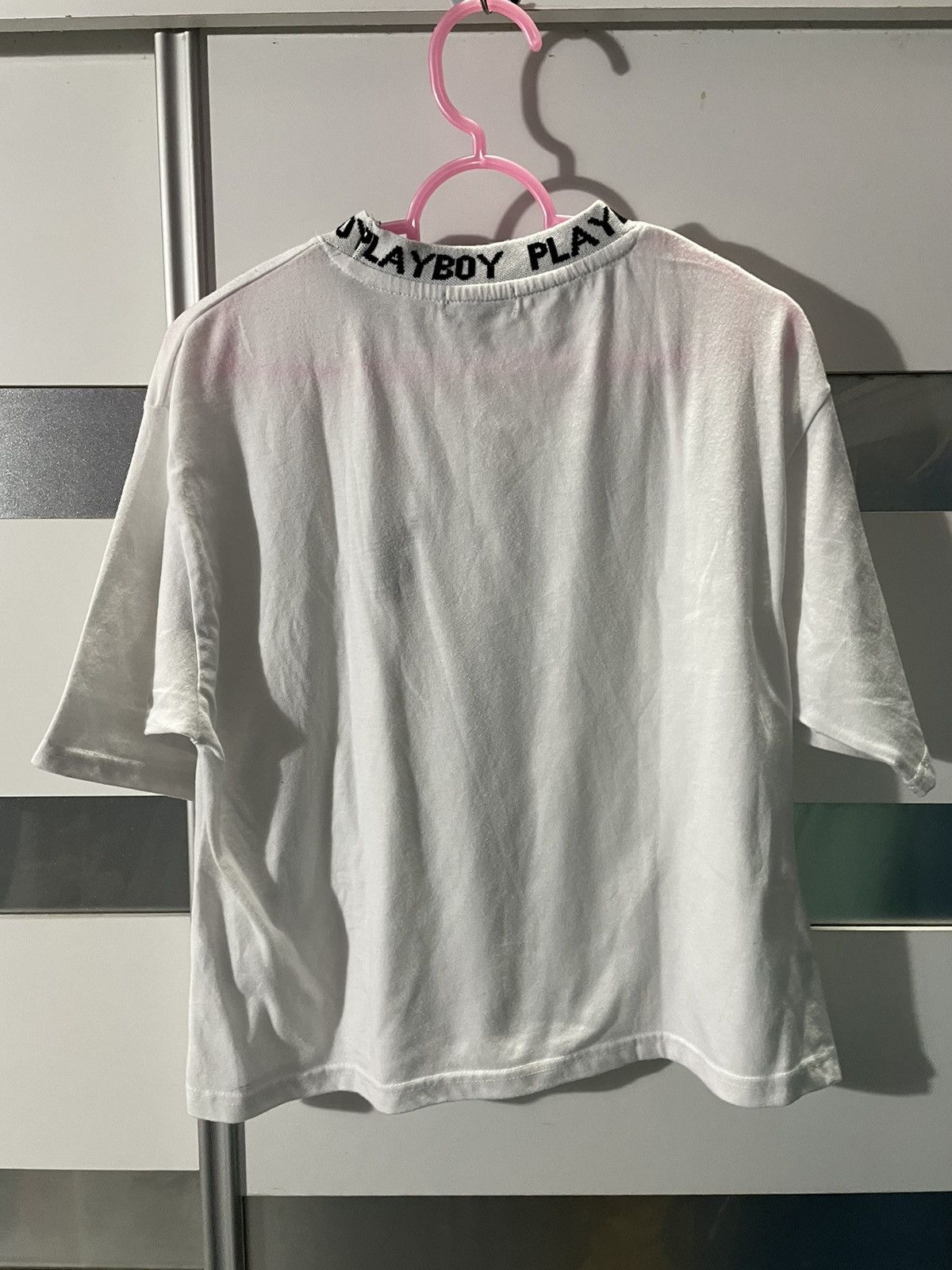 Playboy × Vintage Playboy Crop top shirt embroidery logo Neck logo Size L / US 10 / IT 46 - 4 Thumbnail