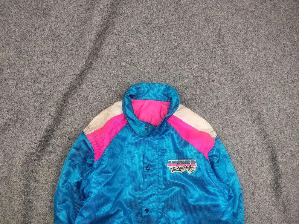 Vintage 80's Answer Racing USA Logo Bright Bomber jacket
