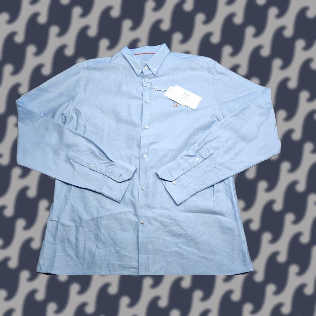Les Deux Les Deux Men Button-Down Shirt XL Blue Long Sleeve Button-Up Casual Fall Spring Summer Winter Mens Size US XL / EU 56 / 4 - 1 Thumbnail