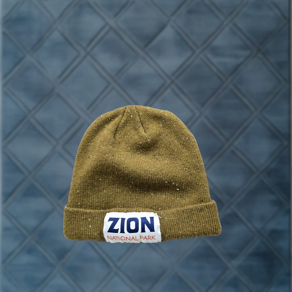 Mad Engine Zion National Park Foundation Knit Beanie Hat Cap OSFM Outdoor Hiking Mad Engine Unisex Adults Green Knit Embroidered Logo Good Used Condition Size US M / EU 48-50 / 2 - 1 Thumbnail