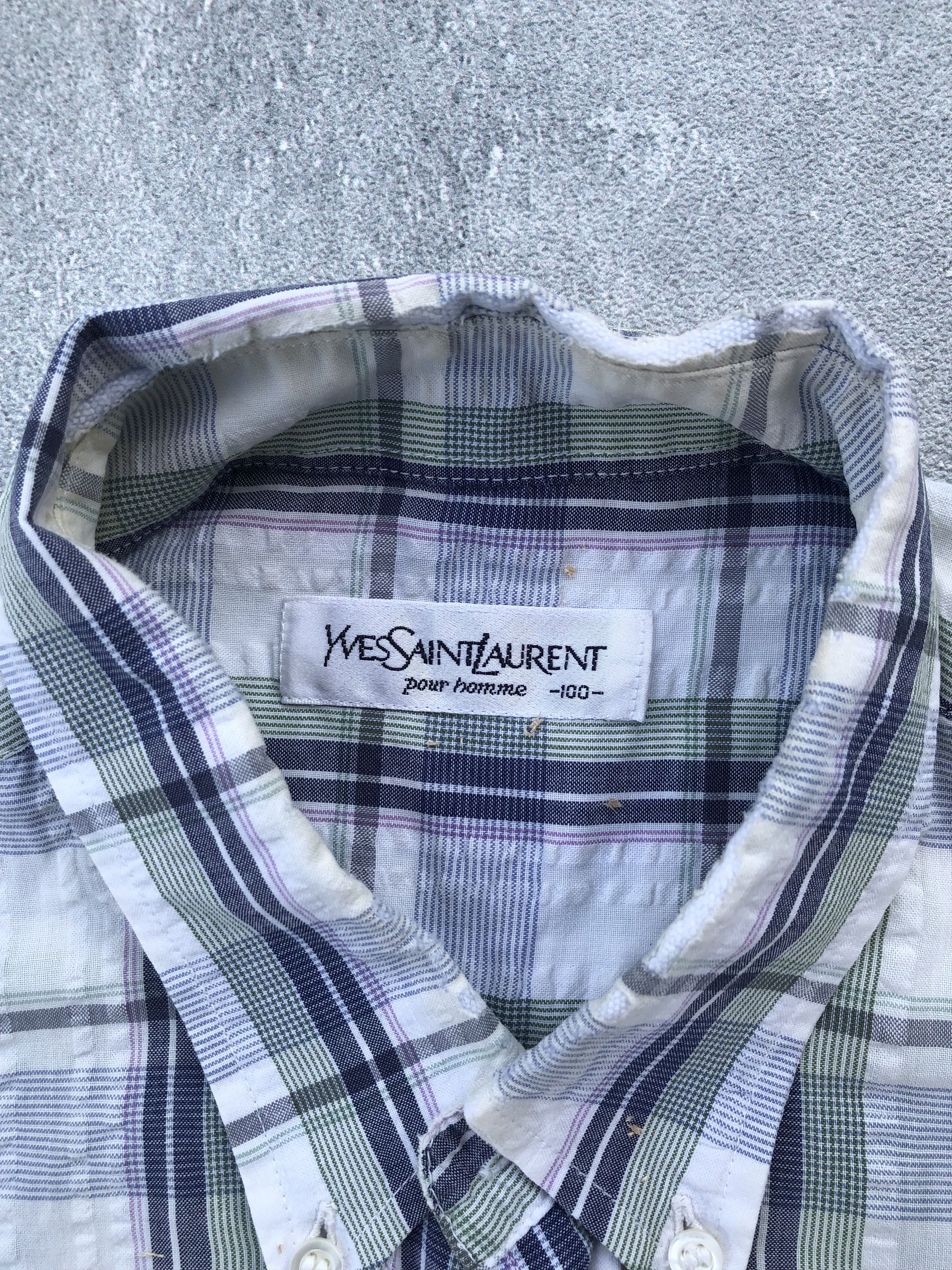 Vintage × Yves Saint Laurent Yves Saint Laurent Pour Homme Vintage YSL Shirt Size US XL / EU 56 / 4 - 2 Thumbnail