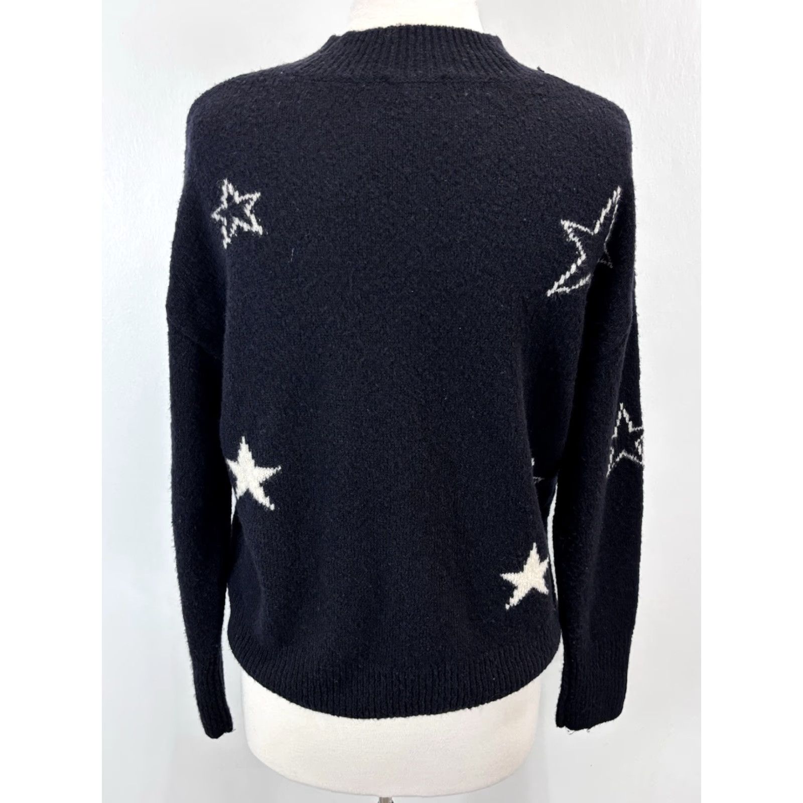 Rails Rails Women’s Sweater Small Cashmere-Blend Crew Neck Pullover Fall Winter Black Stars 80s Bohemian Size S / US 4 / IT 40 - 3 Thumbnail