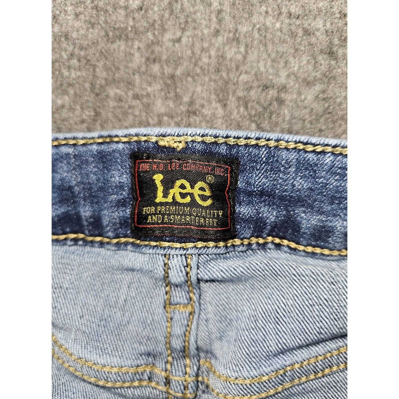 Lee Lee Jeans Womens 20L Blue Medium Wash Stretch Bootcut Denim High Rise Pockets Size 42" / US 20 - 2 Thumbnail