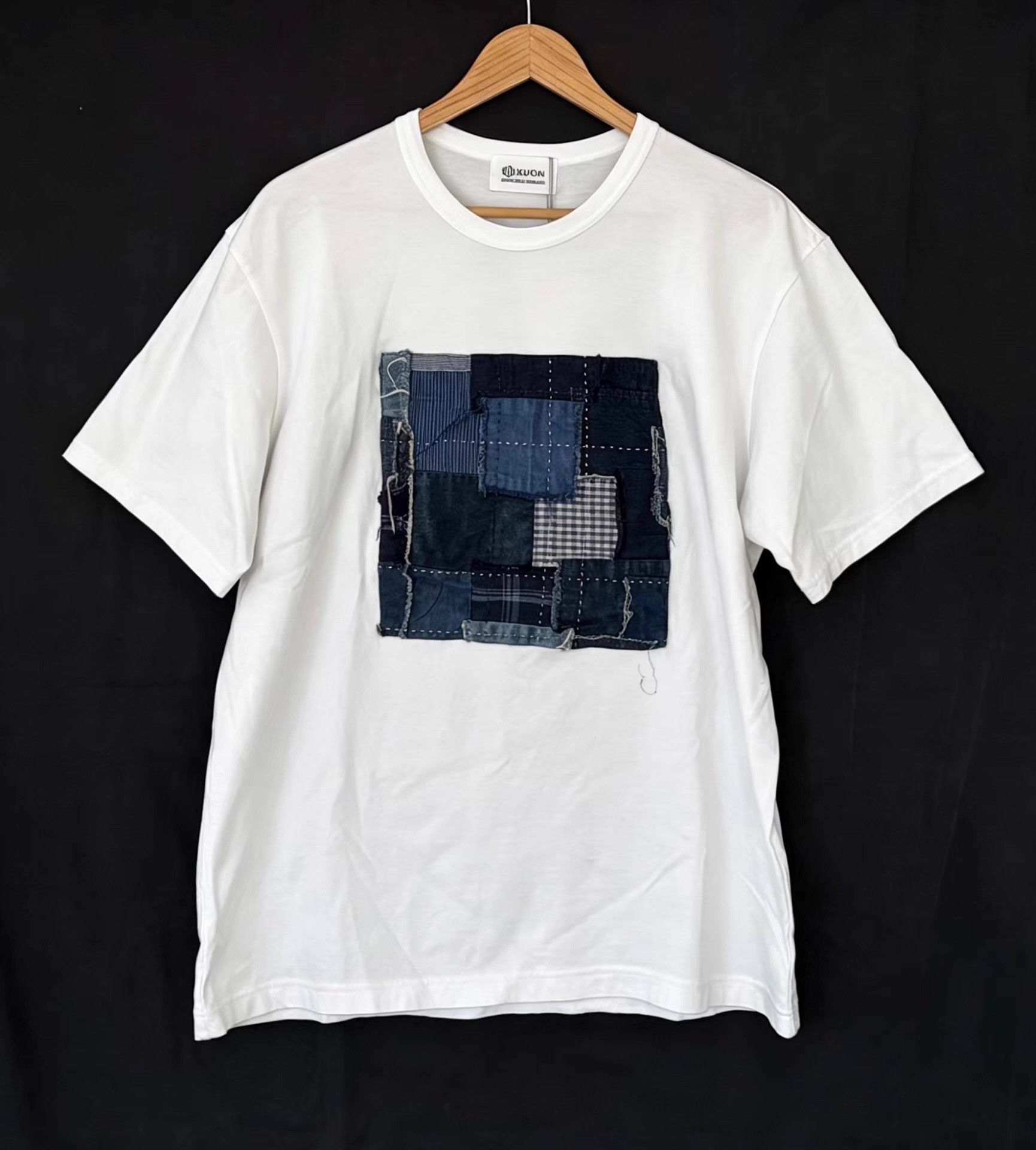 KUON Kuon Men's Sashiko Patch T‑Shirt Ｑ21 Size US M / EU 48-50 / 2 - 1 Thumbnail