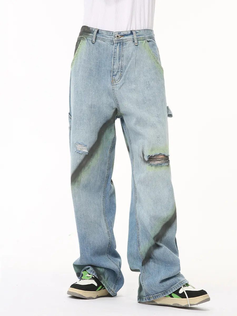 Japanese Brand Retro loose hip-hop graffiti jeans Size US 32 / EU 48 - 2 Thumbnail