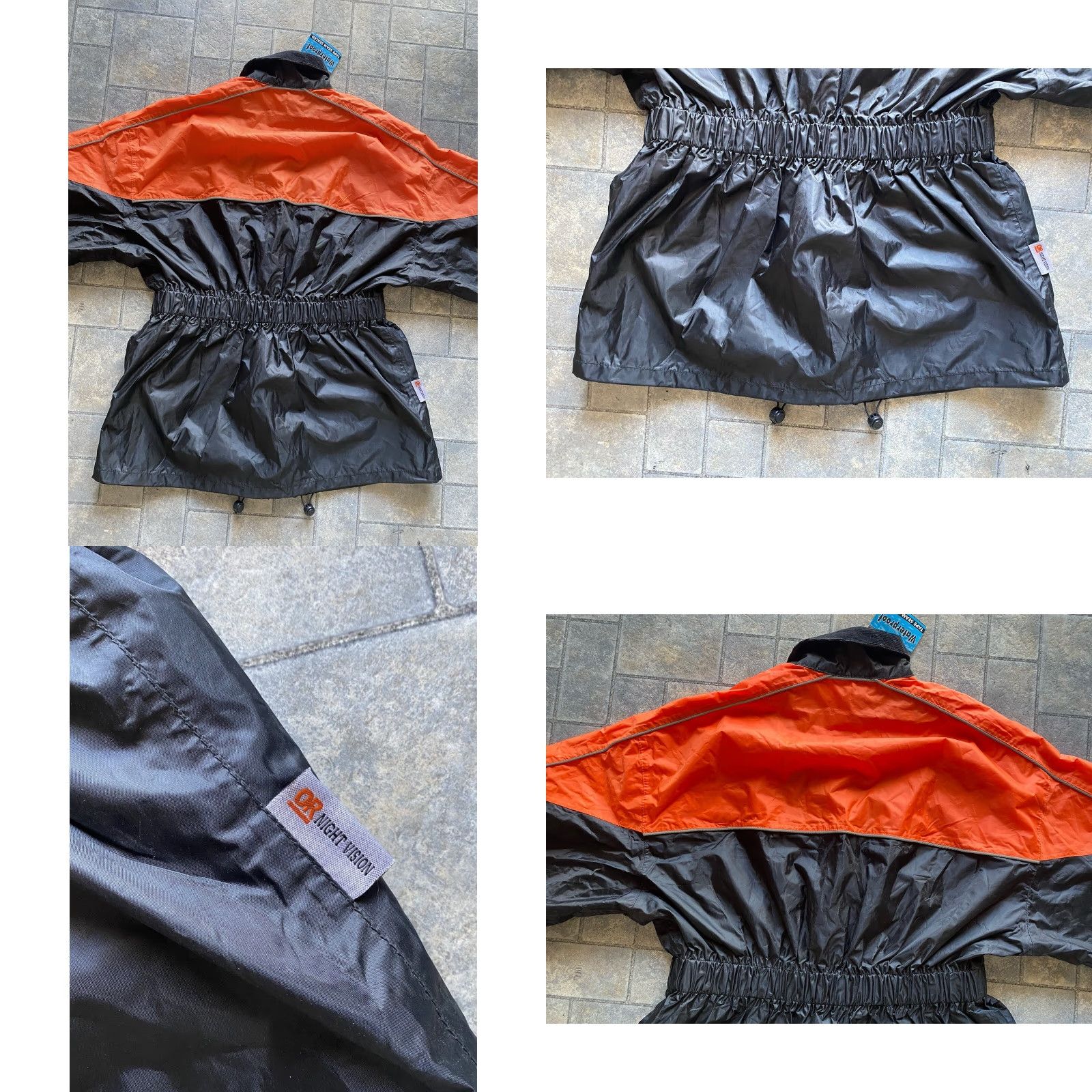 Vintage VINTAGE Jafrum MEDIUM Women's Reflective Waterproof Jacket Black/Orange NEW WITH TAGS Size M / US 6-8 / IT 42-44 - 10 Thumbnail