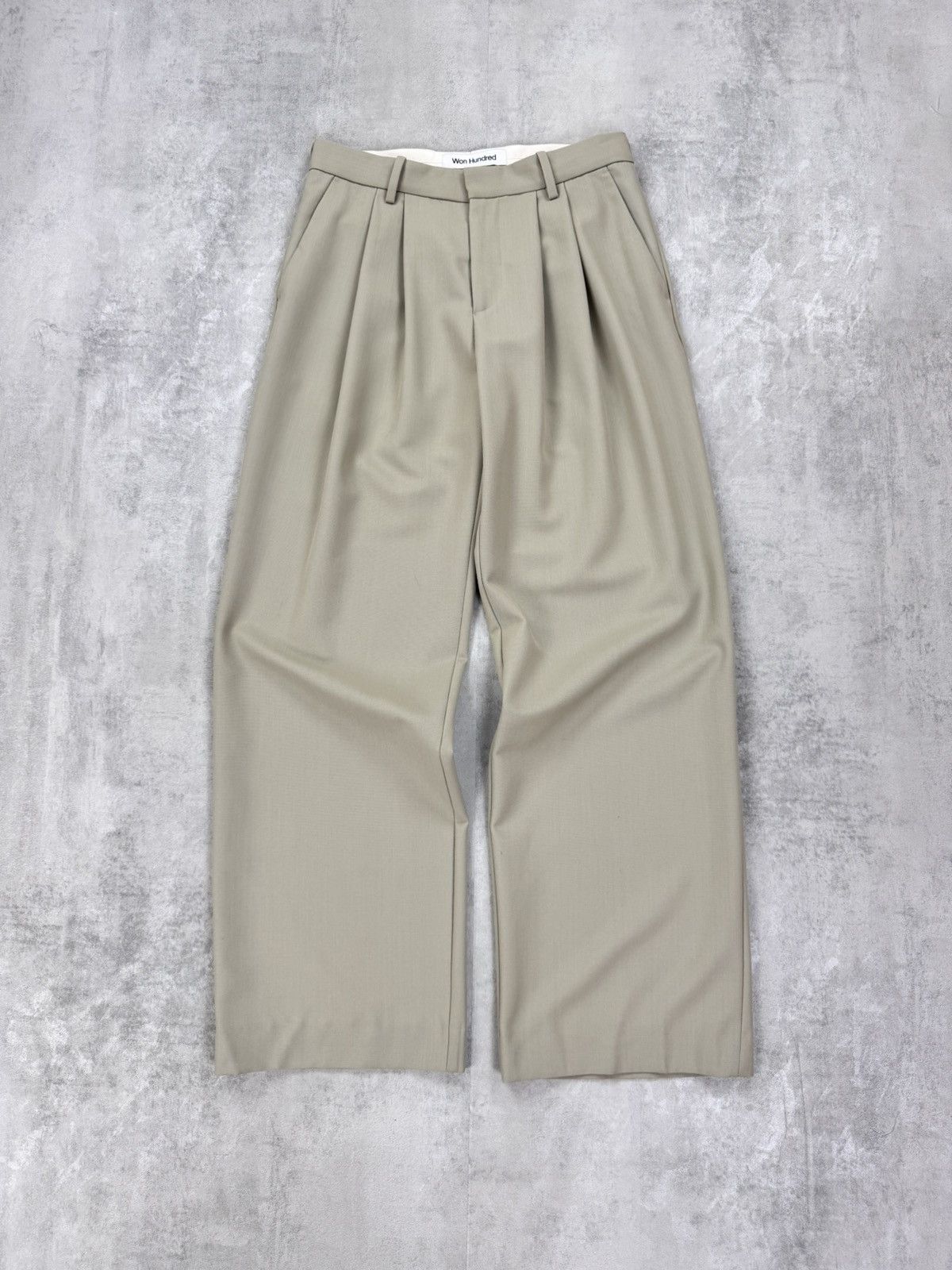 Japanese Brand × Won Hundred Authentic Won Hundred Pleated Trousers Beige Pants Womens Size 36" / US 14 / IT 50 - 1 Thumbnail