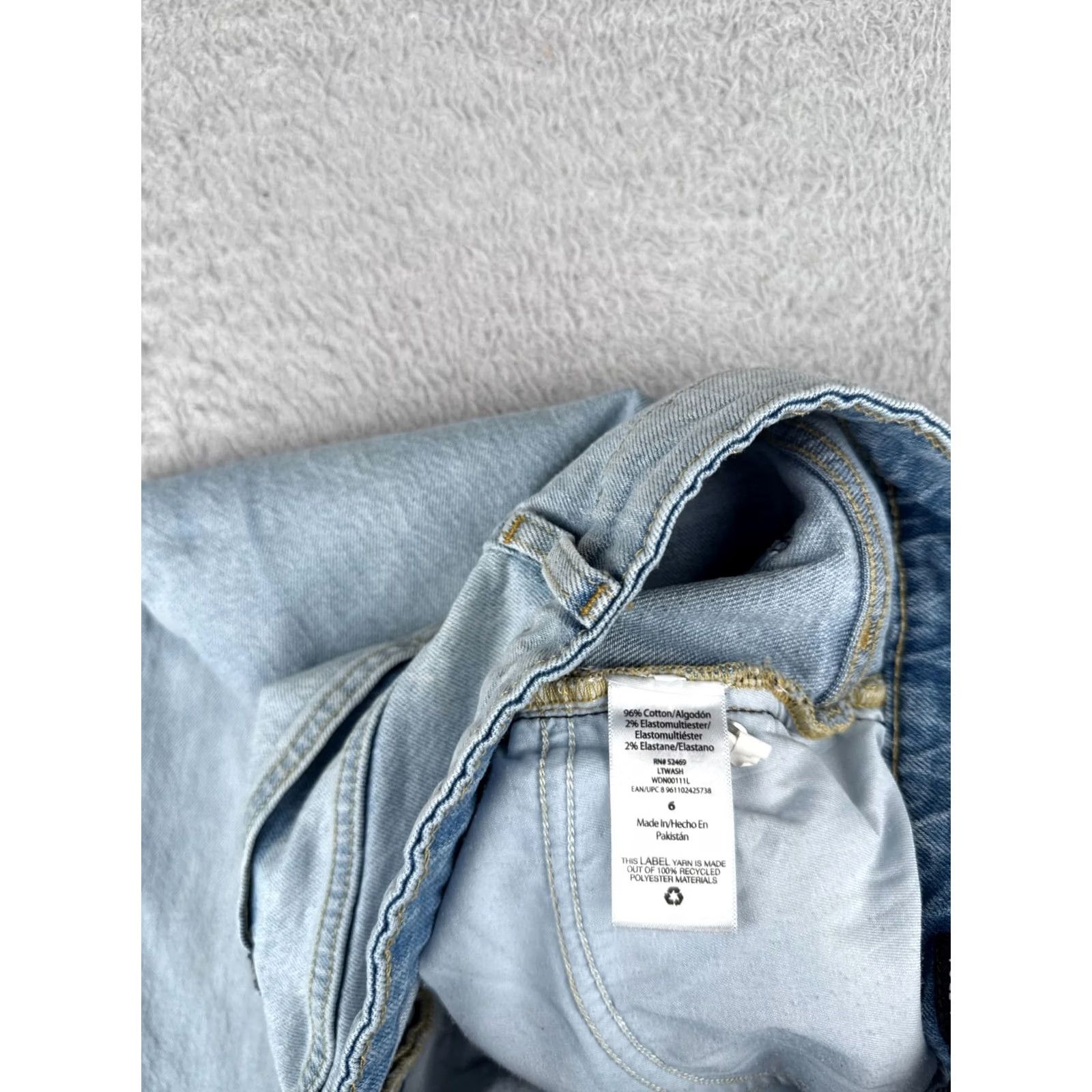 Vintage Seven7 Jeans Women Blue Denim Wide Leg Straight 6 Cotton Blend 27x30 Slim Distressed Pockets Logo High Rise 5-Pocket Machine Washable Halloween? Size 28" / US 6 / IT 42 - 7 Thumbnail