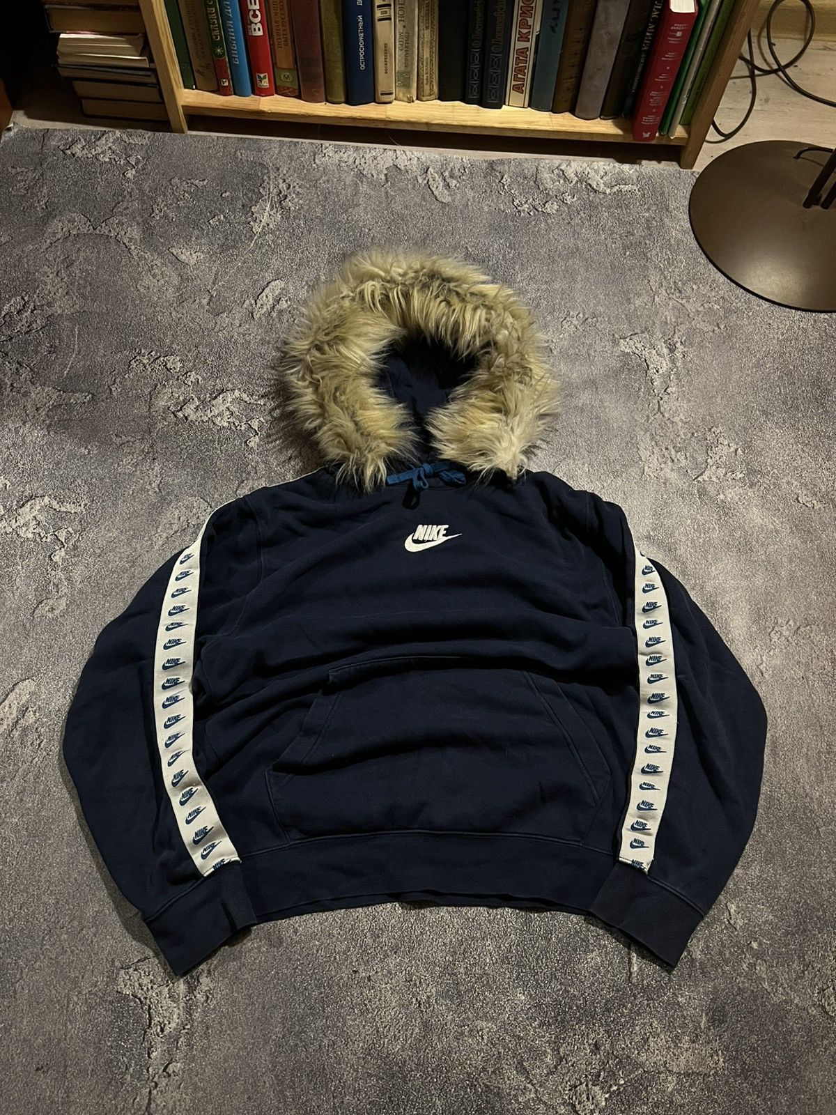 Vintage Vintage Custom Y2K Hoodie Nike / Avan Garde Archive Fur Size US S / EU 44-46 / 1 - 1 Thumbnail
