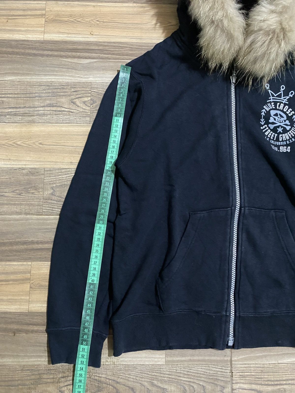 Japanese Brand BLUE CROSS SKULL FUR HOODIES Size M / US 6-8 / IT 42-44 - 14 Thumbnail
