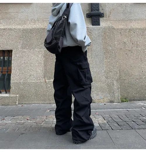 VIBE Stylish Black Cargo Pants with Utility Pockets Size US 32 / EU 48 - 8 Thumbnail