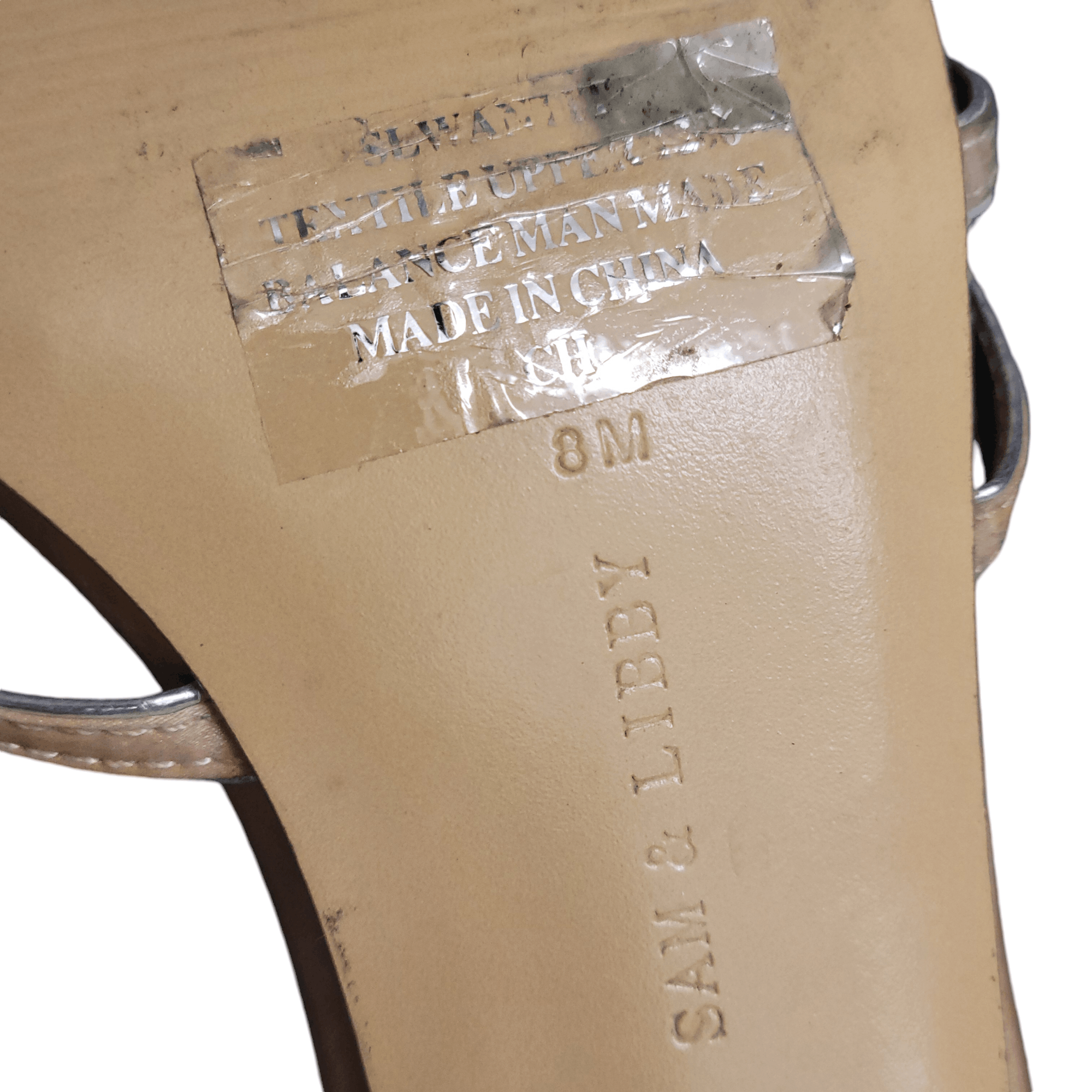 NBDN Nobrandedon Sam & Libby Tan & Silver Heel Slides Mules Shoes Size US 8 / IT 38 - 9 Thumbnail