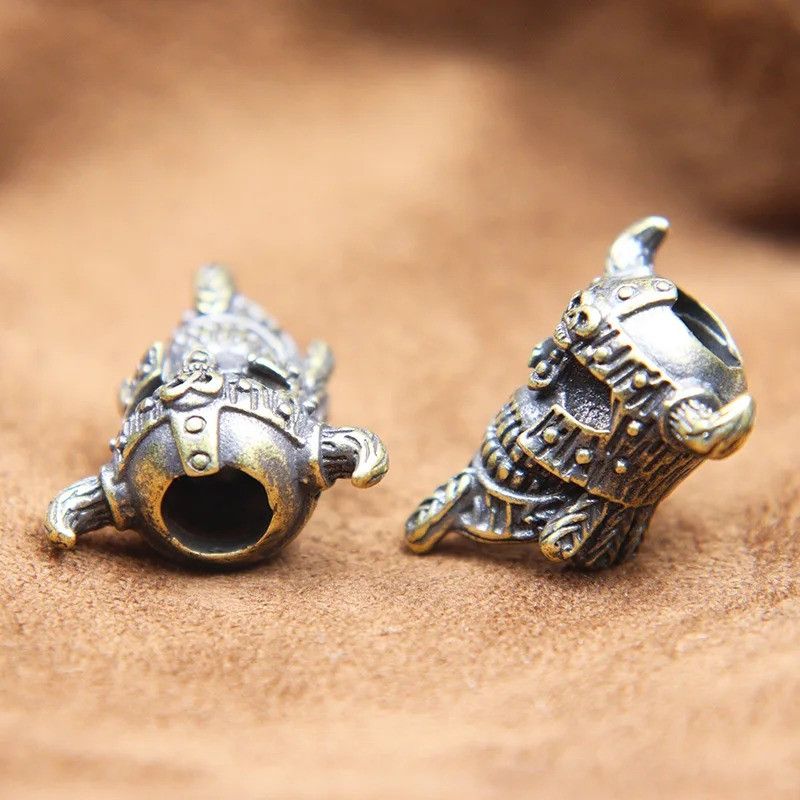 Handmade 2Pcs Viking Pirate Skull Knife Beads Paracord Bead Zipper Size ONE SIZE - 8 Thumbnail