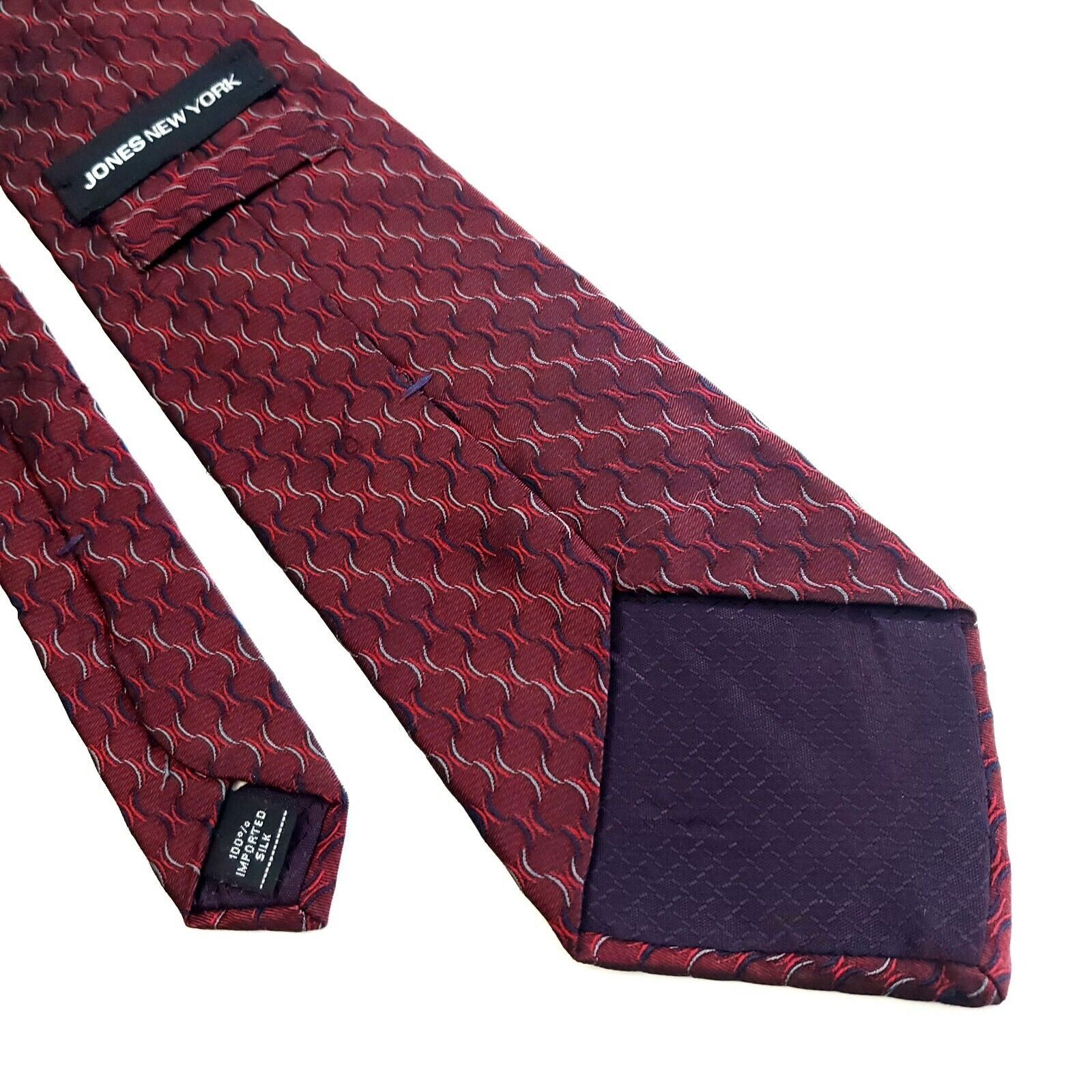 Jones New York Jones New York Metallic Red Geometric Woven Silk Tie Size ONE SIZE - 5 Thumbnail