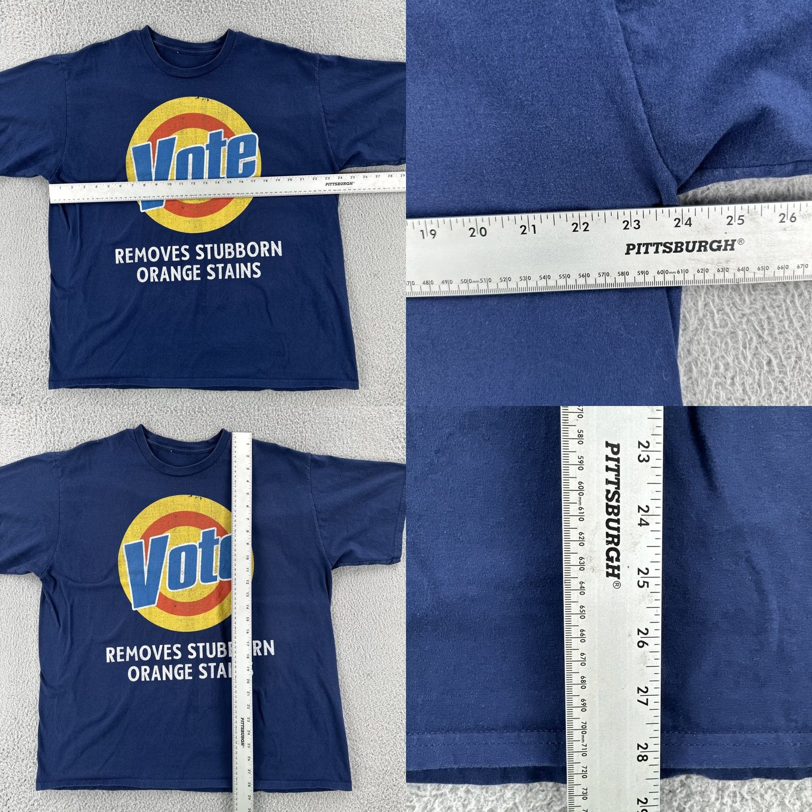 Vintage VOTE Removes Stubborn Orange Stains Mens L Blue T Shirt Donald Trump Parody Tee Size US L / EU 52-54 / 3 - 8 Thumbnail