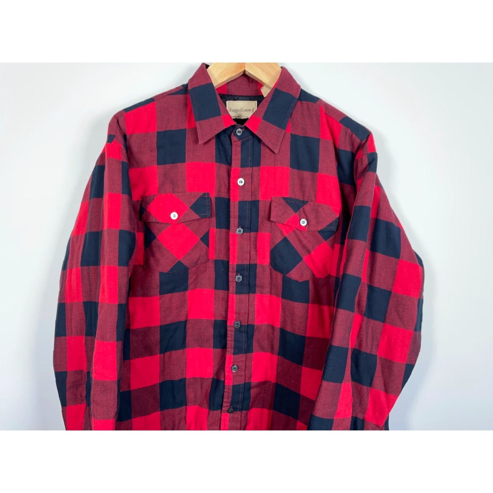 Vintage VINTAGE Campus 80s Quilted Lined Flannel Shirt Jacket XL Red Black Buffalo Plaid Mens Size US XL / EU 56 / 4 - 4 Thumbnail
